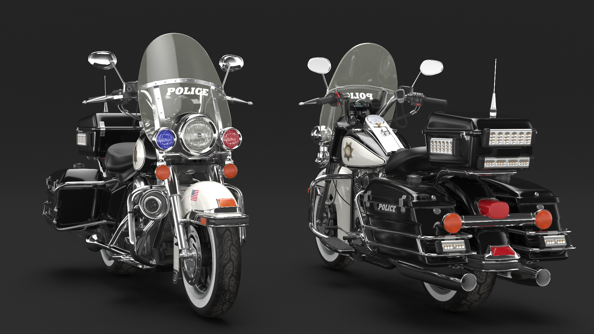 3D US Sheriff Motorcycle Road King