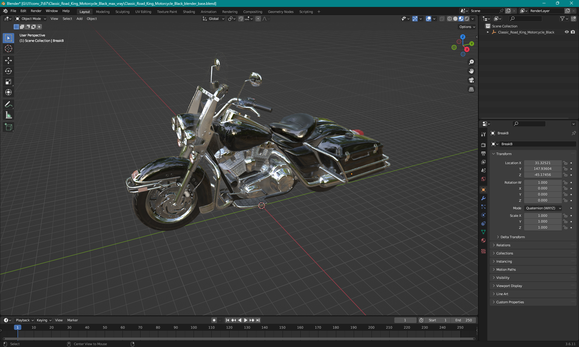 3D US Sheriff Motorcycle Road King