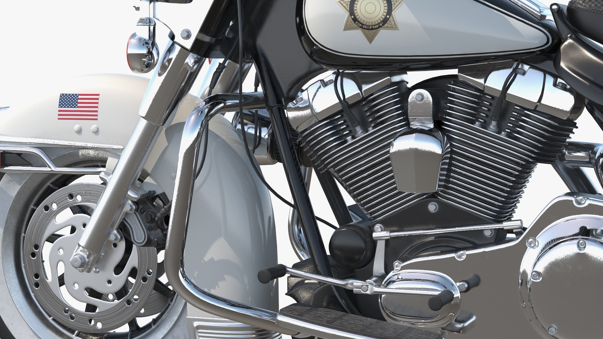 3D US Sheriff Motorcycle Road King