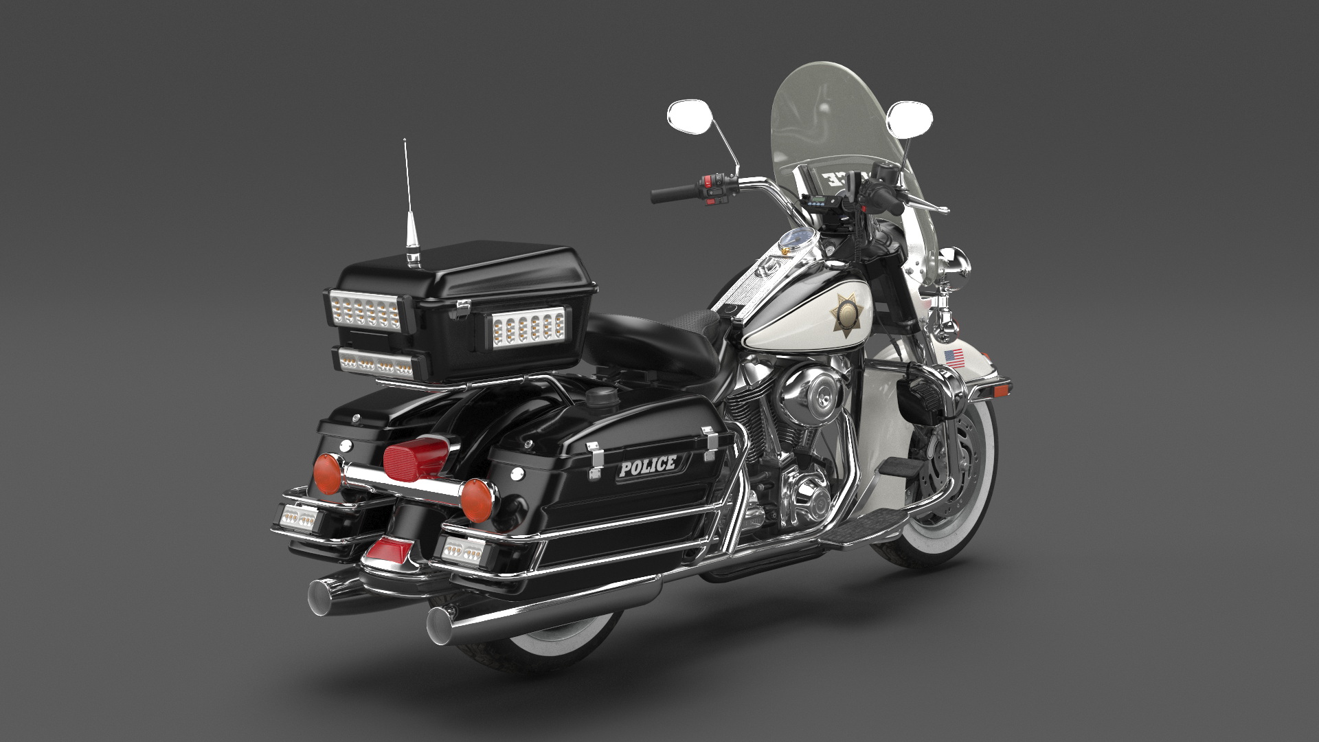 3D US Sheriff Motorcycle Road King