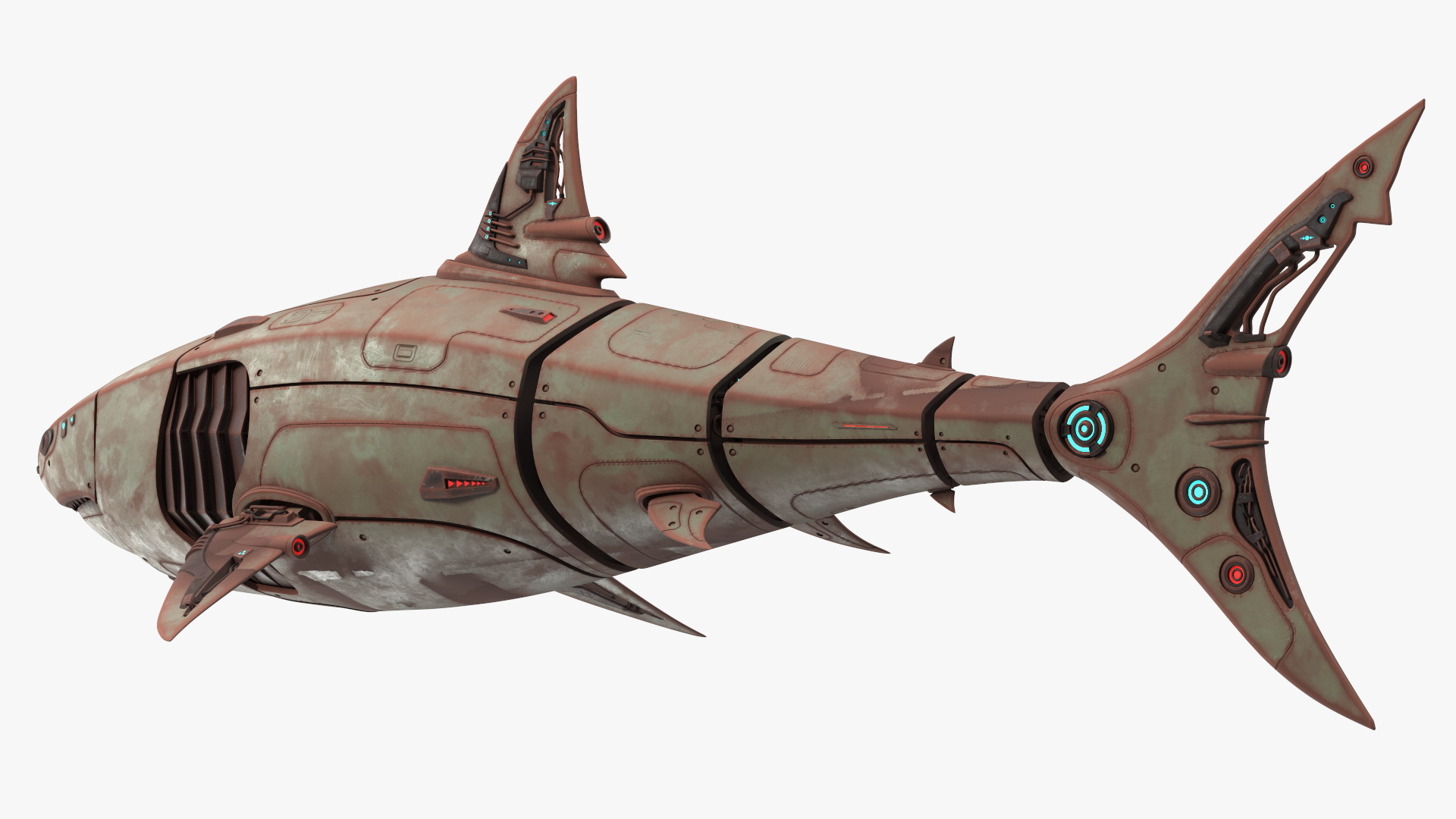 Rusty Shark Robot 3D