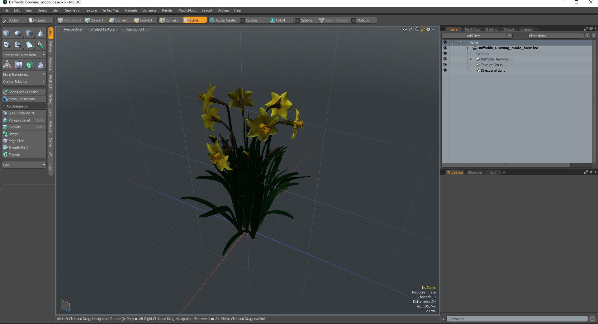 Daffodils Growing 3D