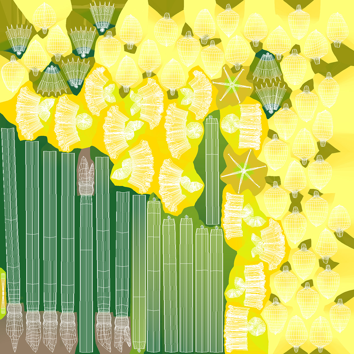 Daffodils Growing 3D