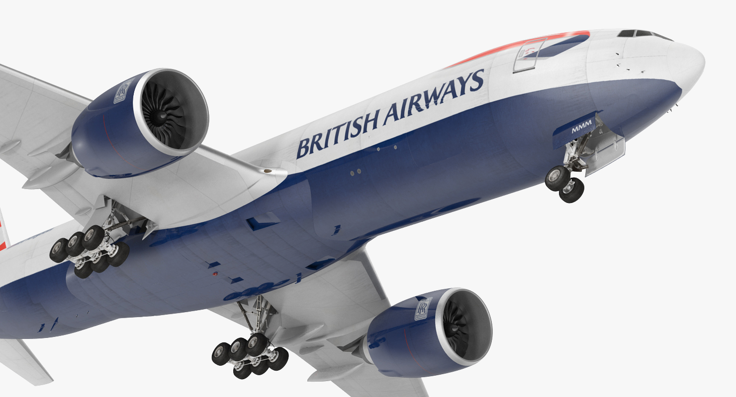 3D Boeing 777 Freighter British Airways Rigged model