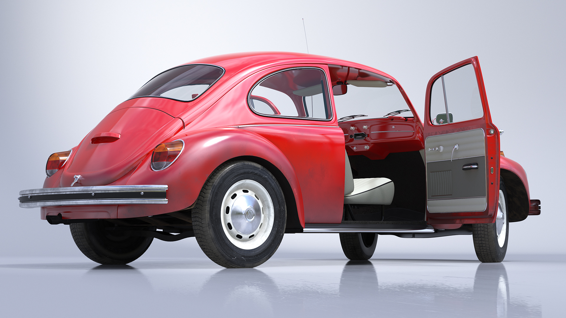 Classic Volkswagen Beetle Rigged 3D