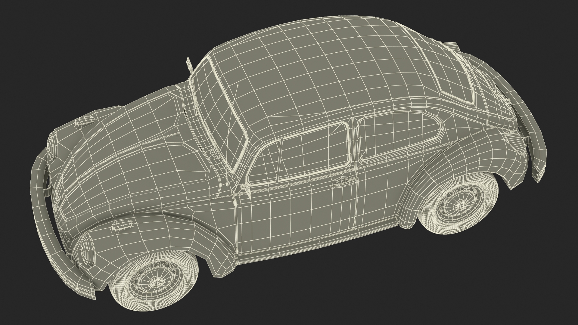 Classic Volkswagen Beetle Rigged 3D