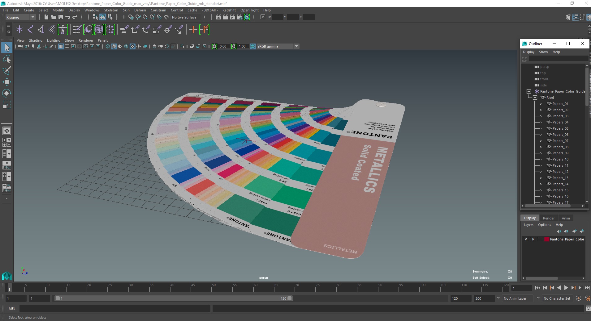 3D model Pantone Paper Color Guide