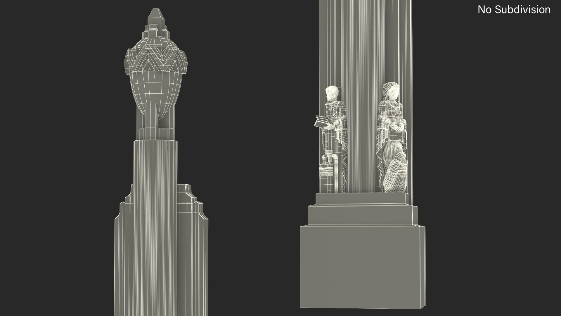 3D Hearst Tower Lobby Sculptures with Column