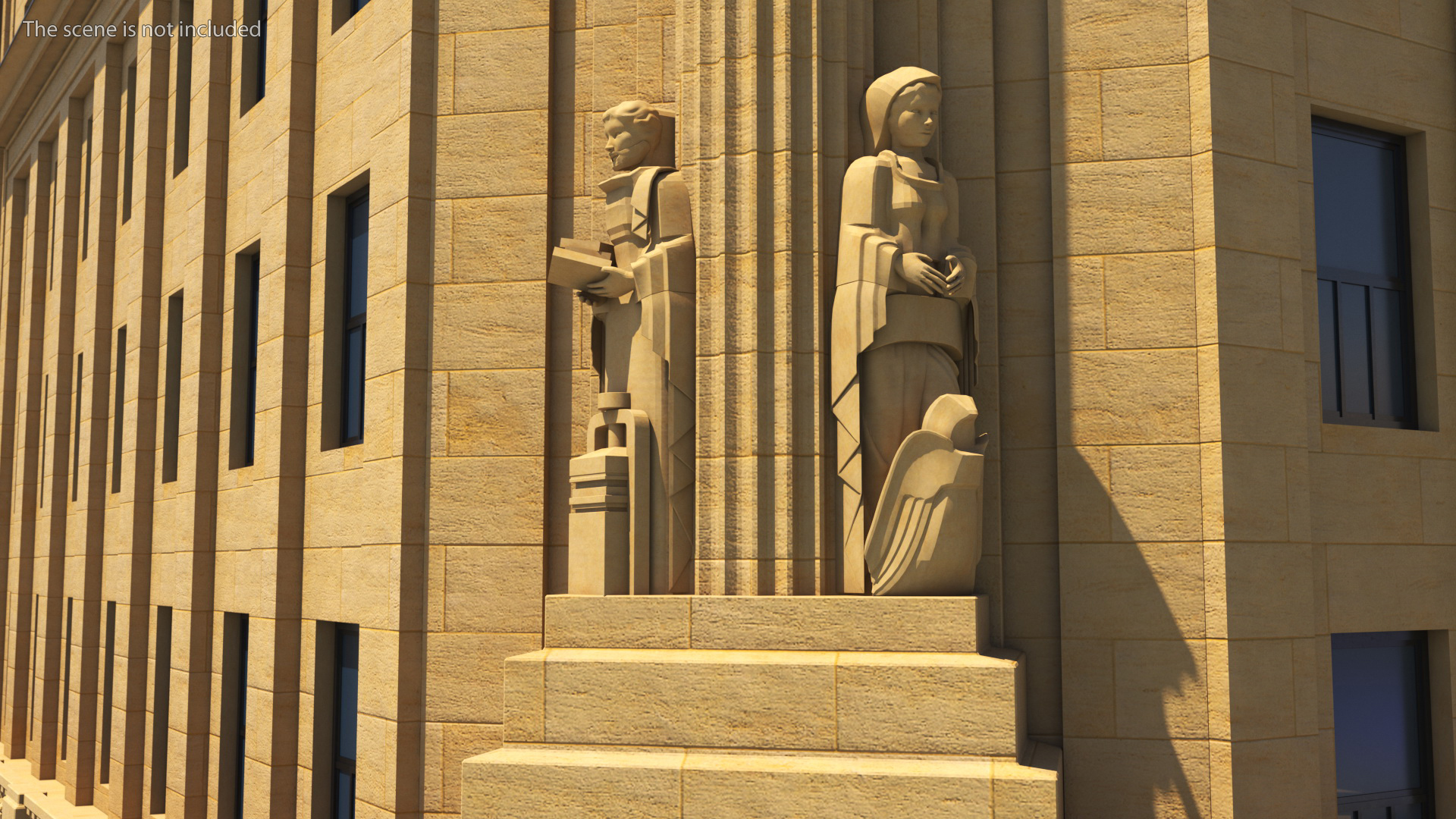 3D Hearst Tower Lobby Sculptures with Column