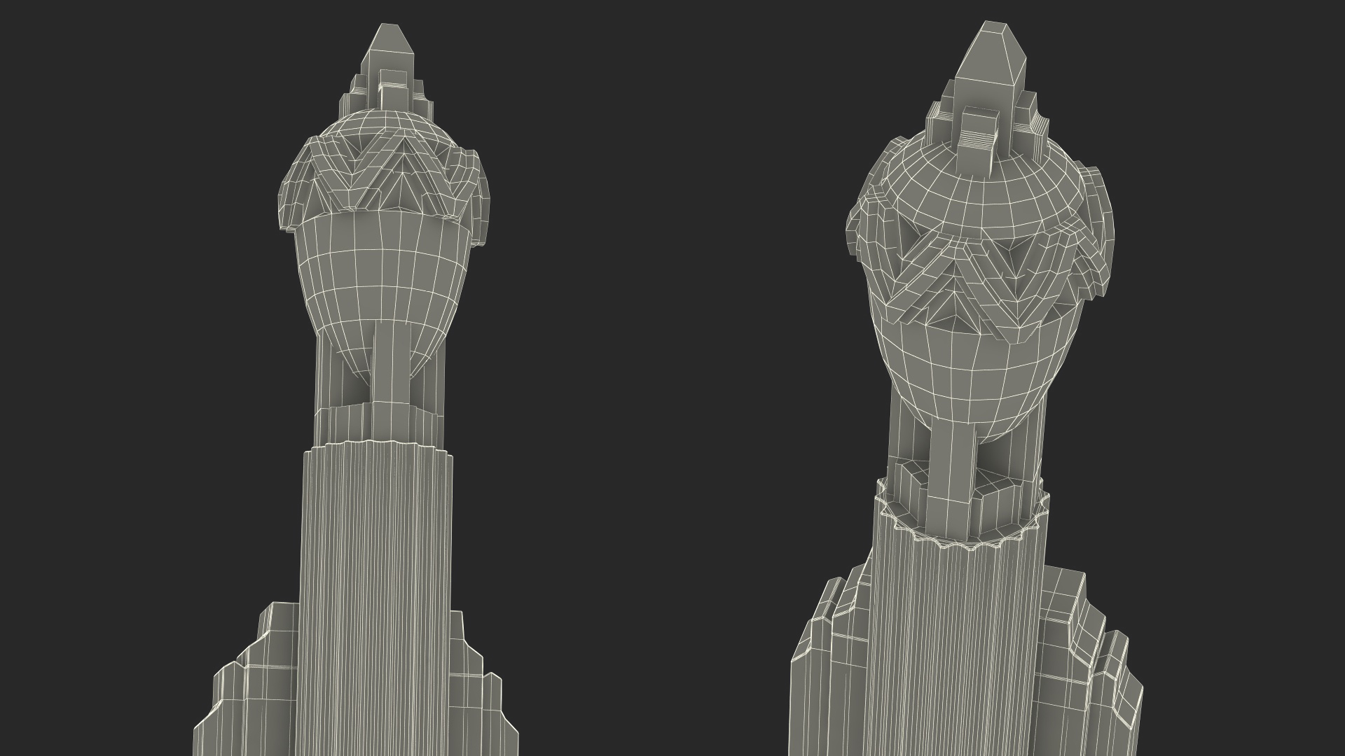 3D Hearst Tower Lobby Sculptures with Column