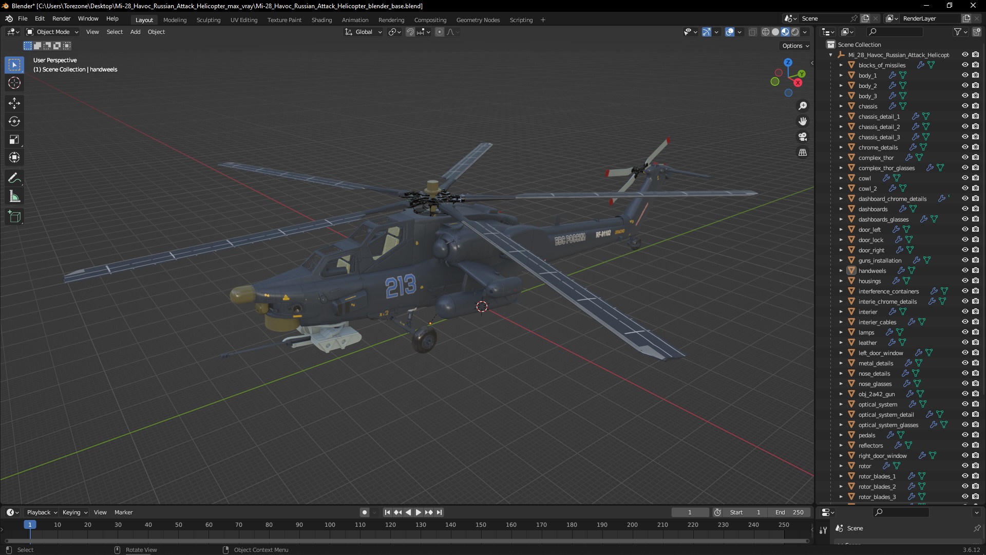 Mi-28 Havoc Russian Attack Helicopter 3D