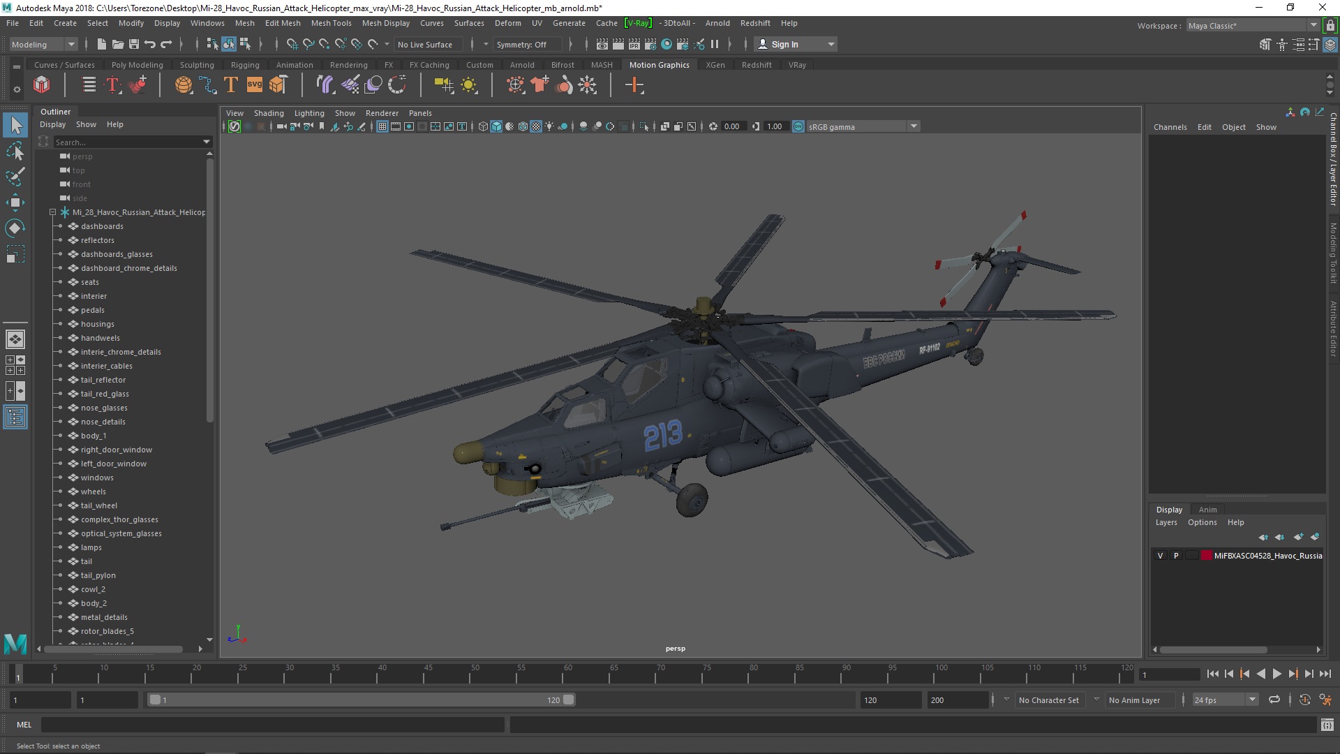 Mi-28 Havoc Russian Attack Helicopter 3D