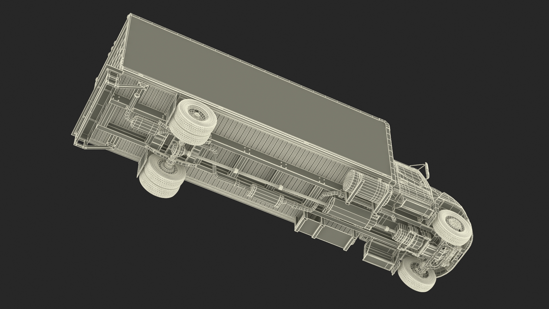 3D Cargo Box Truck Rigged for Maya