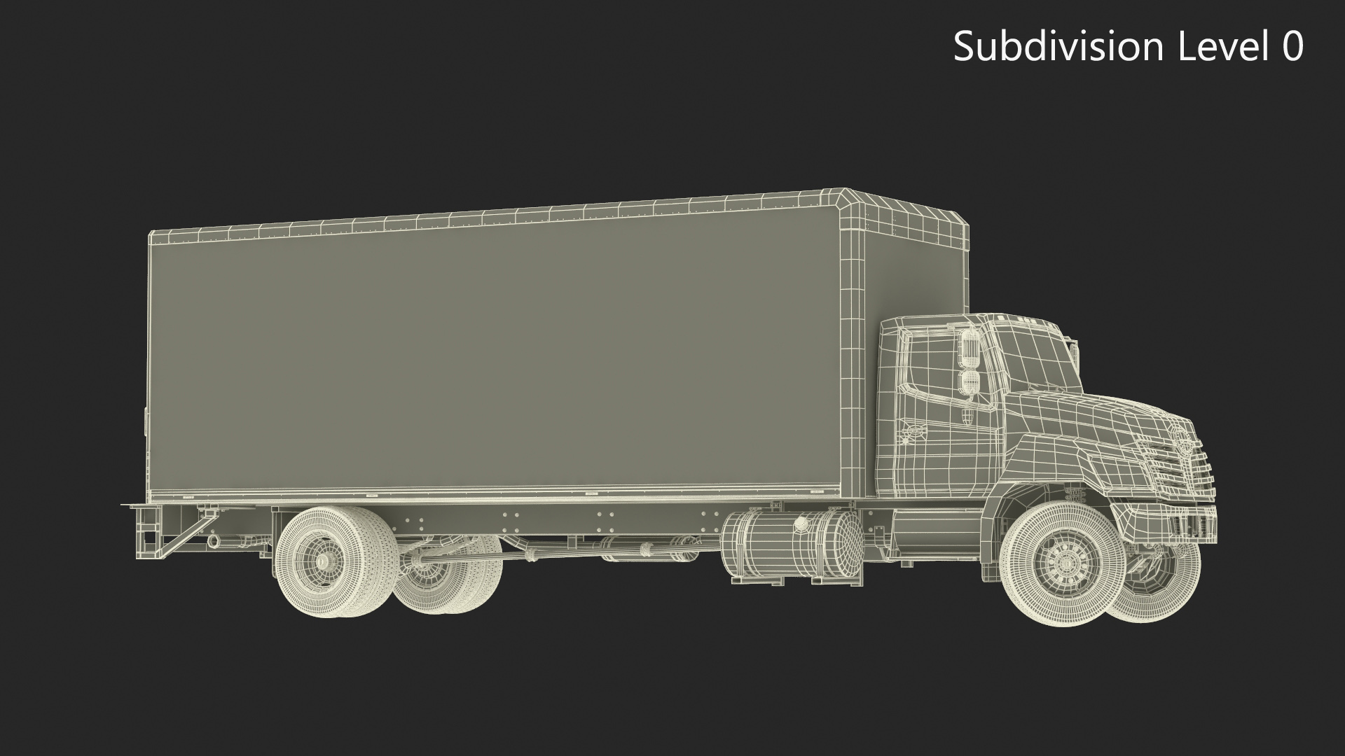 3D Cargo Box Truck Rigged for Maya