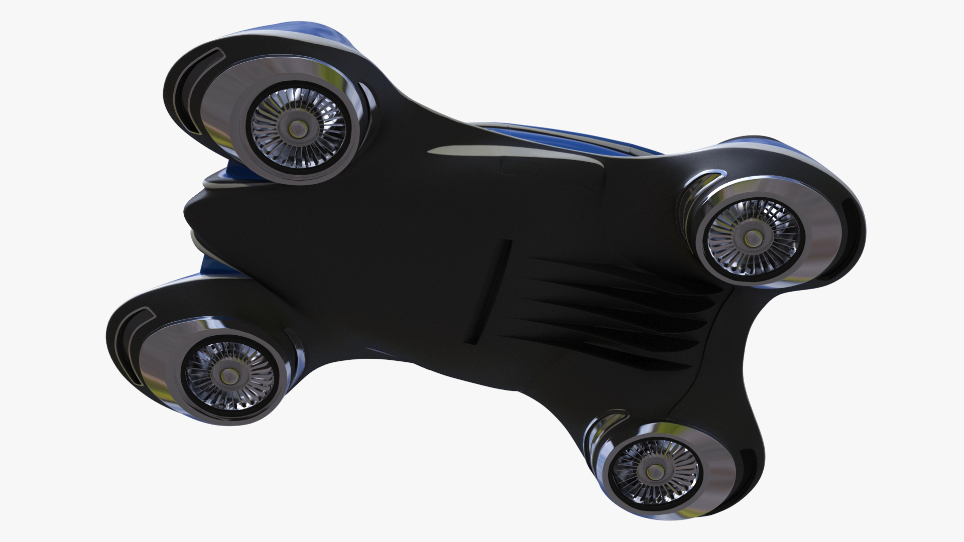 Hover Car Concept by Lazzarini Blue Rigged 3D