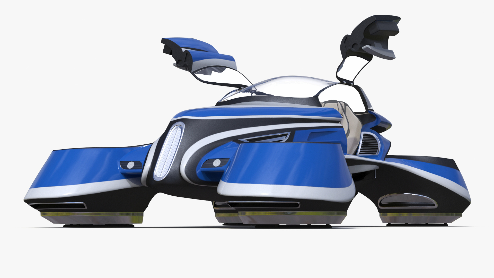 Hover Car Concept by Lazzarini Blue Rigged 3D