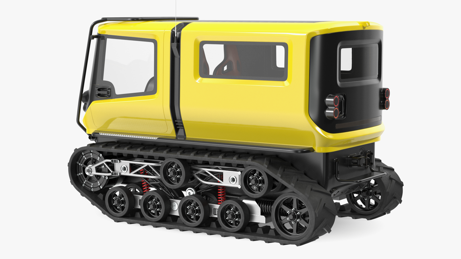 Arctica Vehicle Simple Interior Yellow Rigged for Cinema 4D 3D model