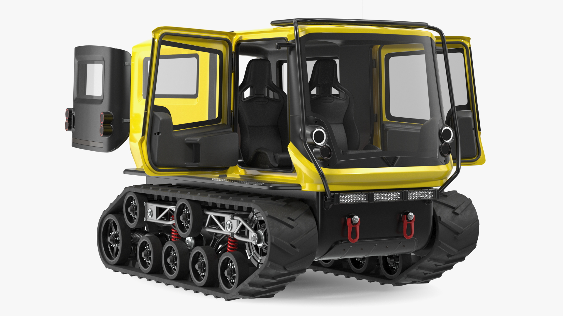 Arctica Vehicle Simple Interior Yellow Rigged for Cinema 4D 3D model