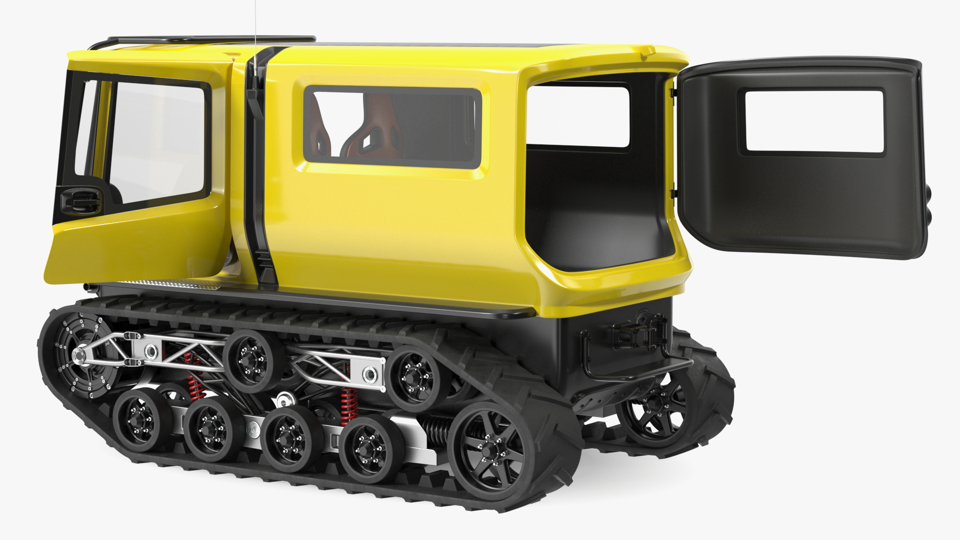 Arctica Vehicle Simple Interior Yellow Rigged for Cinema 4D 3D model