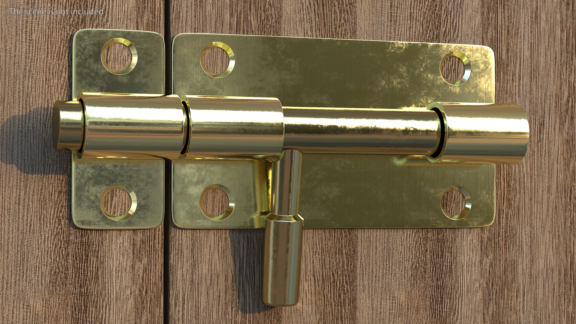 3D Brass Sliding Door Locks Set model