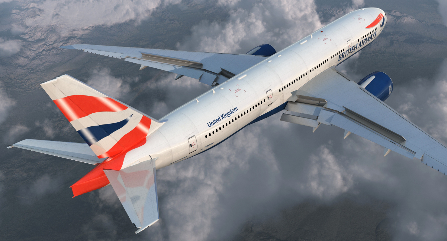 Boeing 777 200LR British Airways 3D