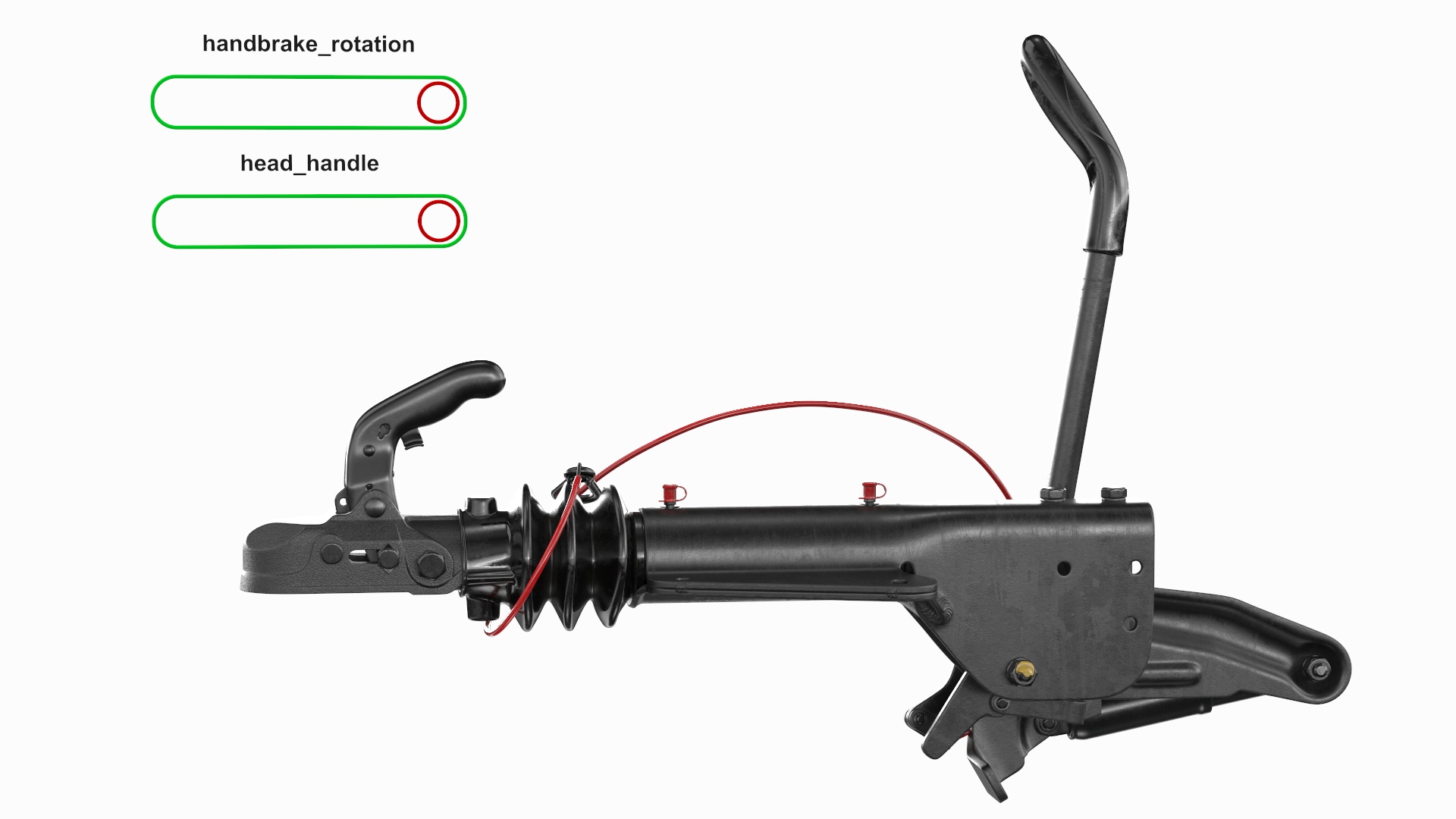 3D model Trailer Coupling Clamp Black Rigged