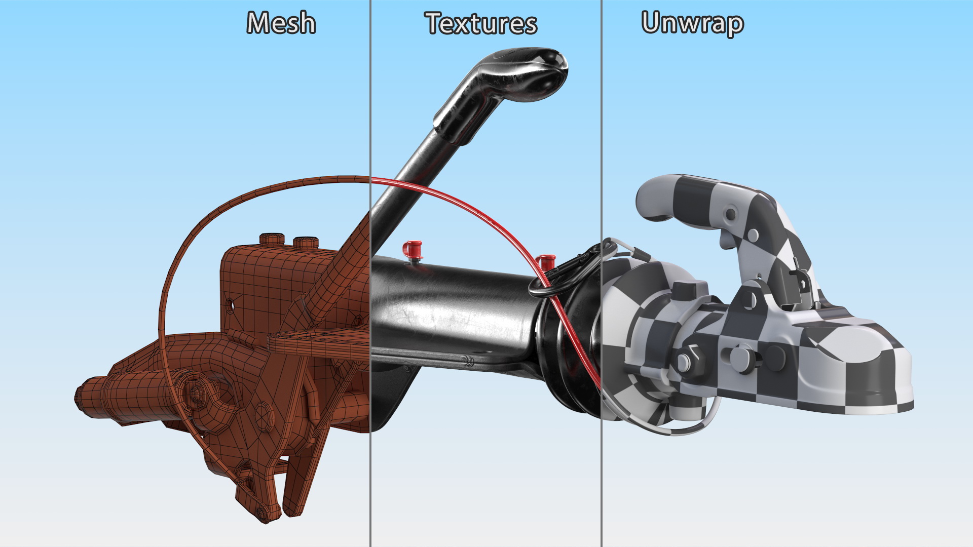 3D model Trailer Coupling Clamp Black Rigged