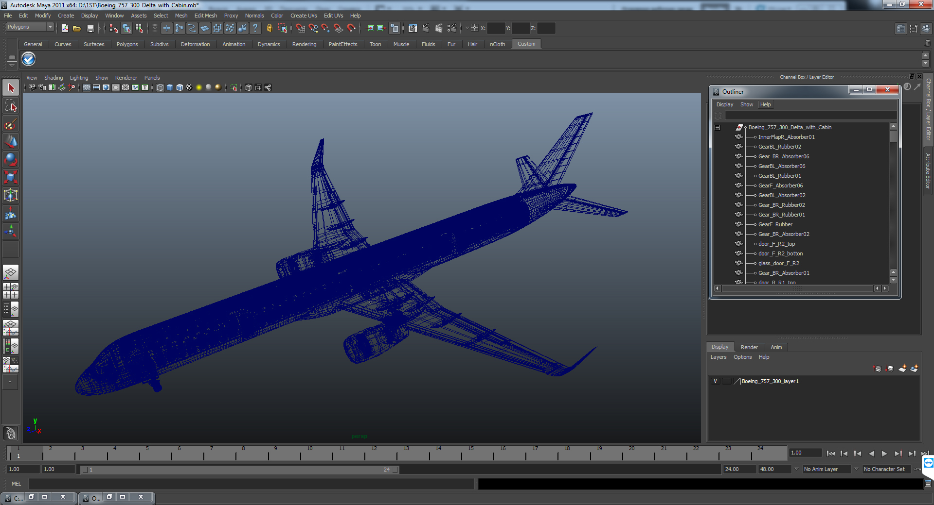 3D Boeing 757 300 Generic with Cabin model