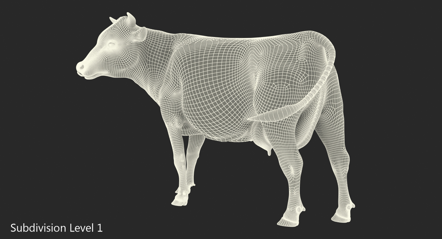 Red and White Cow 3D