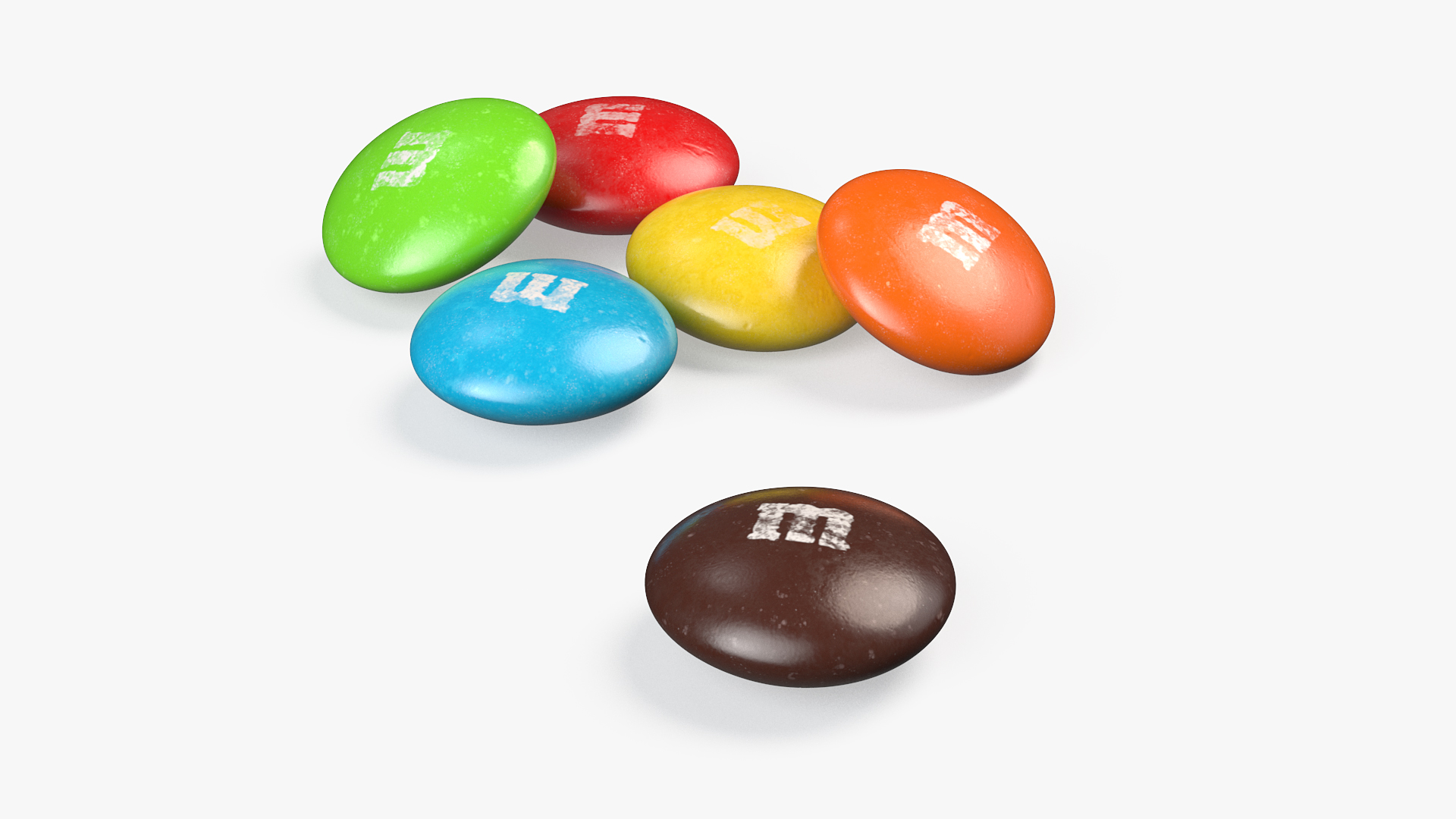 Multicolored M and Ms Candies 3D model