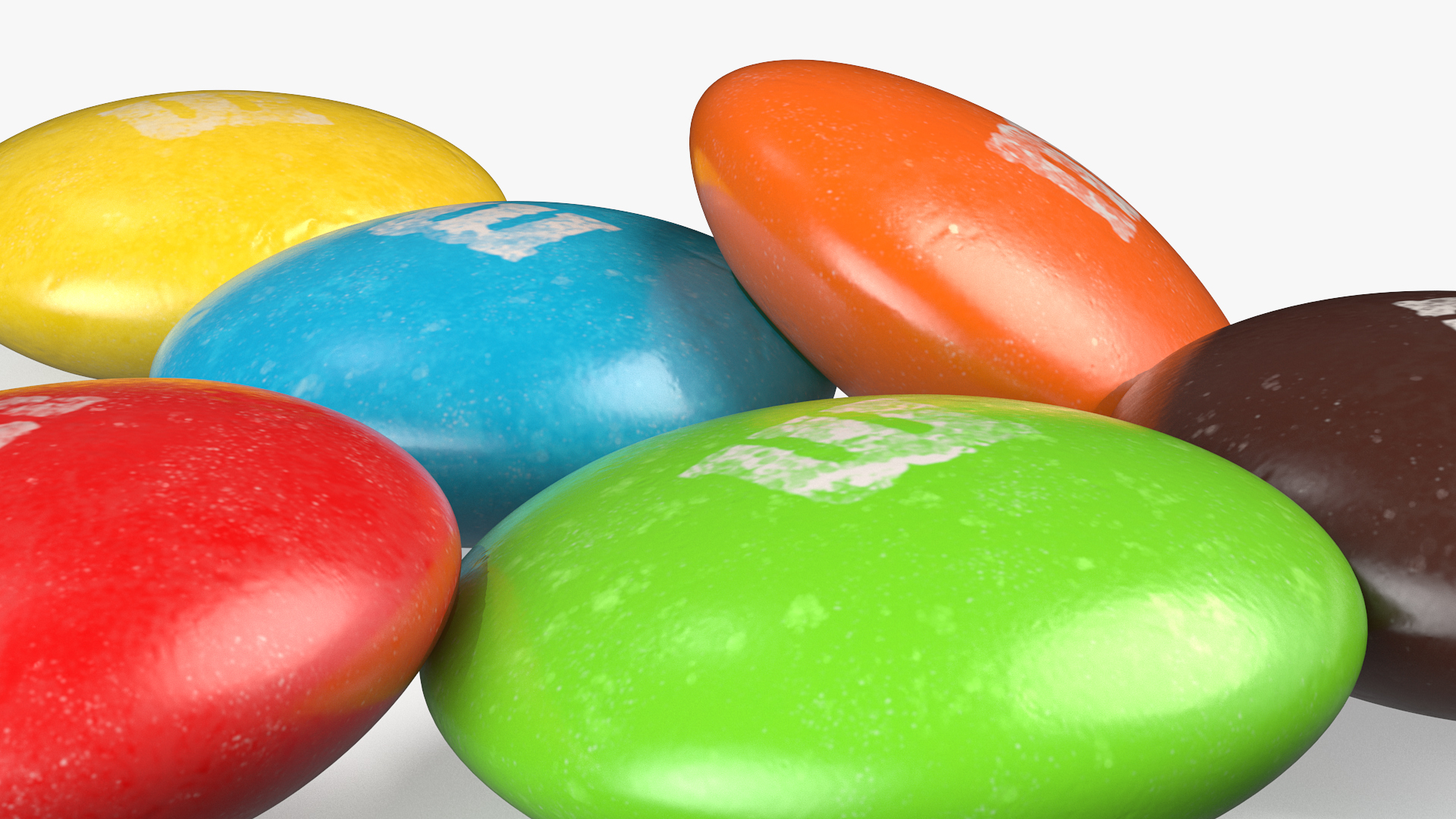 Multicolored M and Ms Candies 3D model