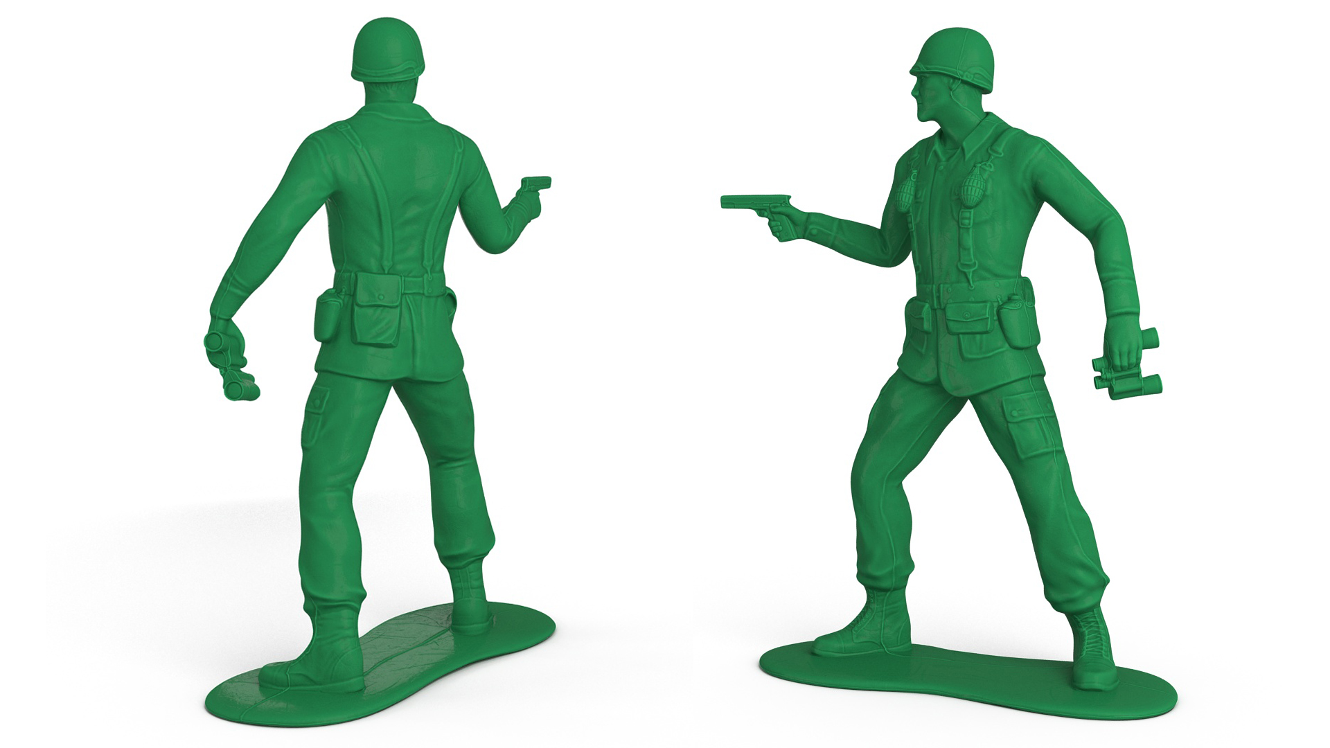 3D Green Plastic Toy Soldier Binoculars Pistol model