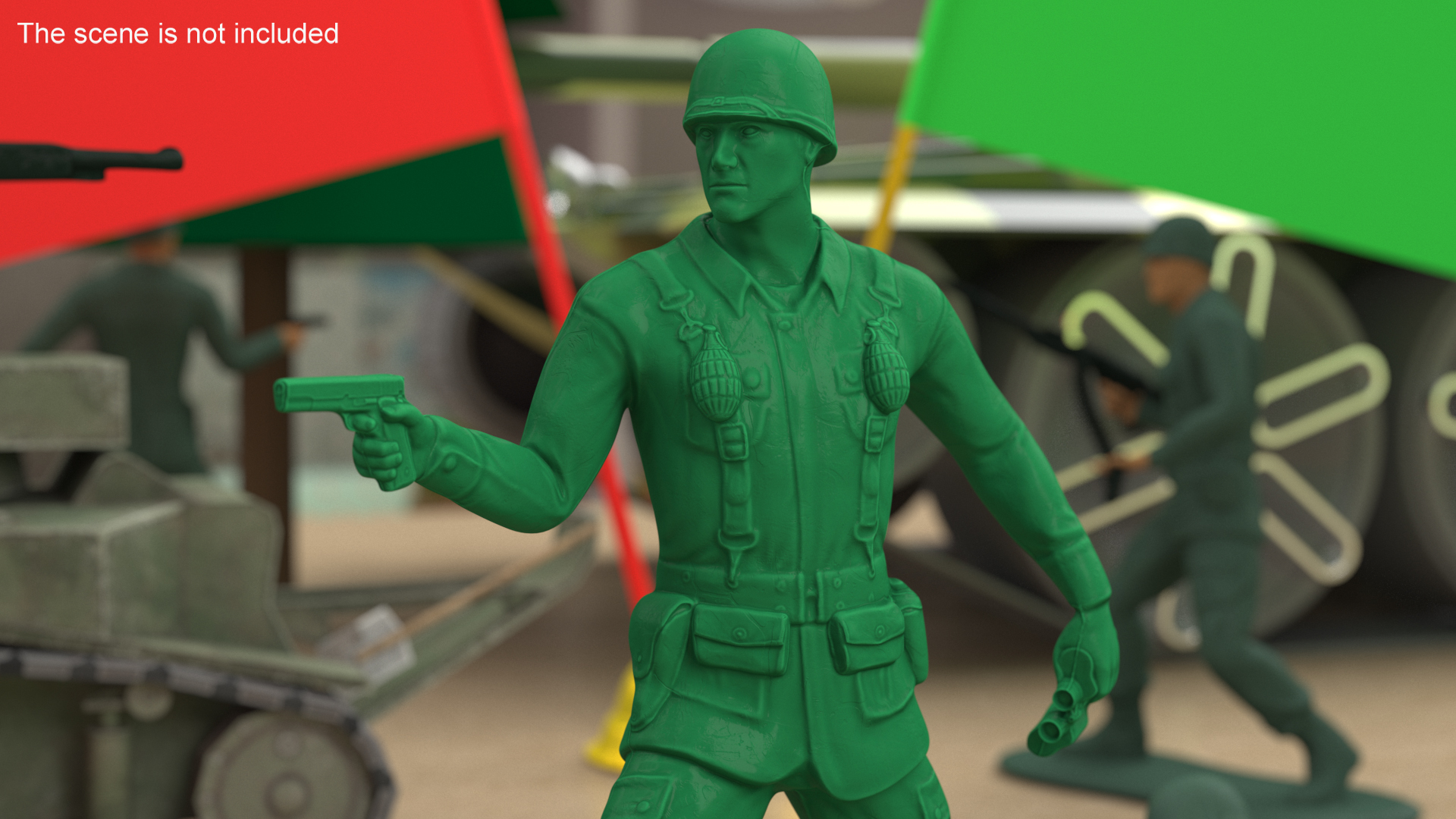 3D Green Plastic Toy Soldier Binoculars Pistol model