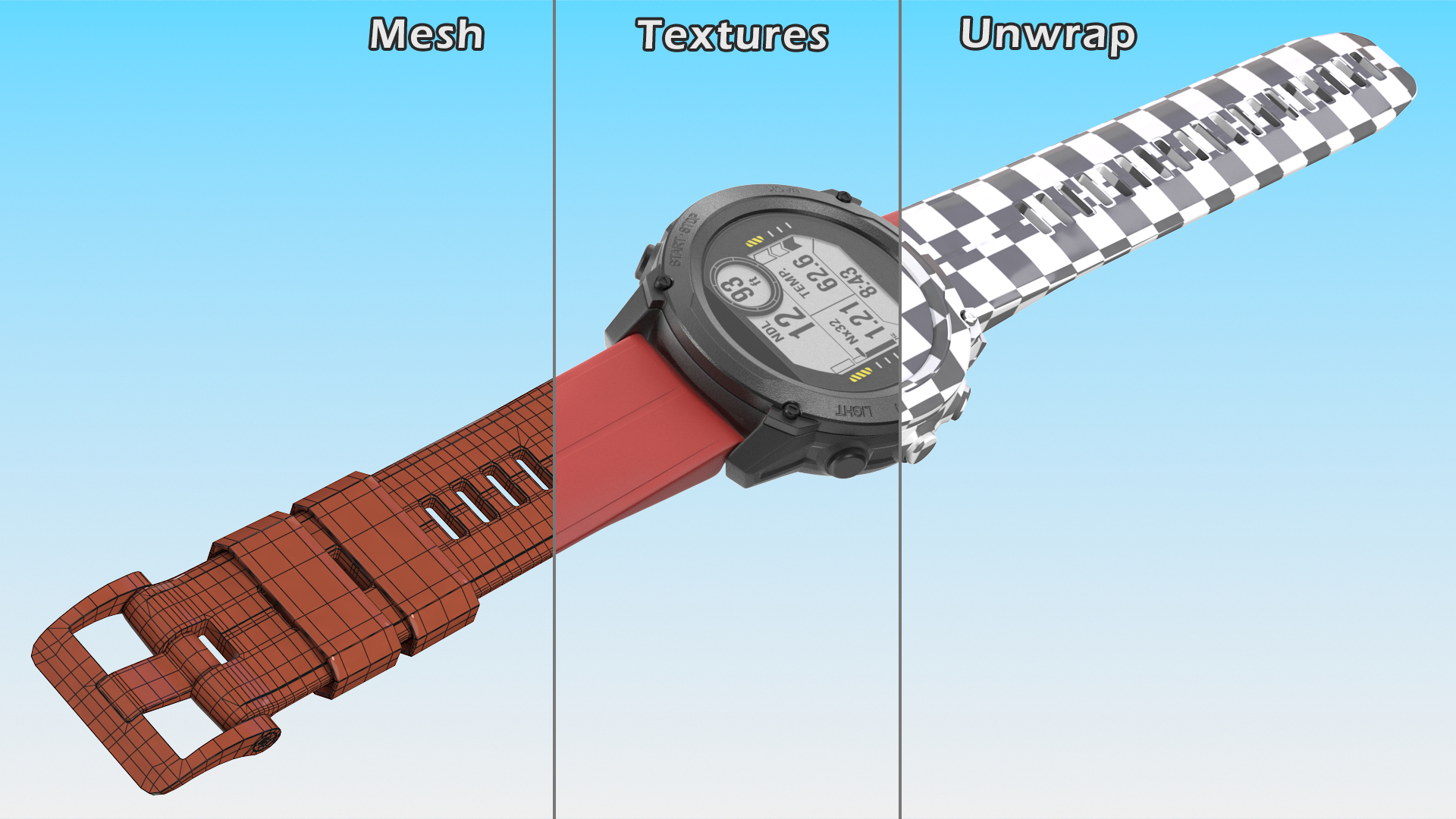 Dive Smartwatch Red Band 3D model