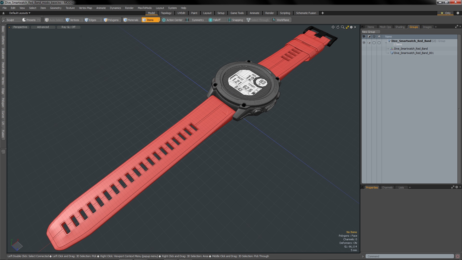 Dive Smartwatch Red Band 3D model