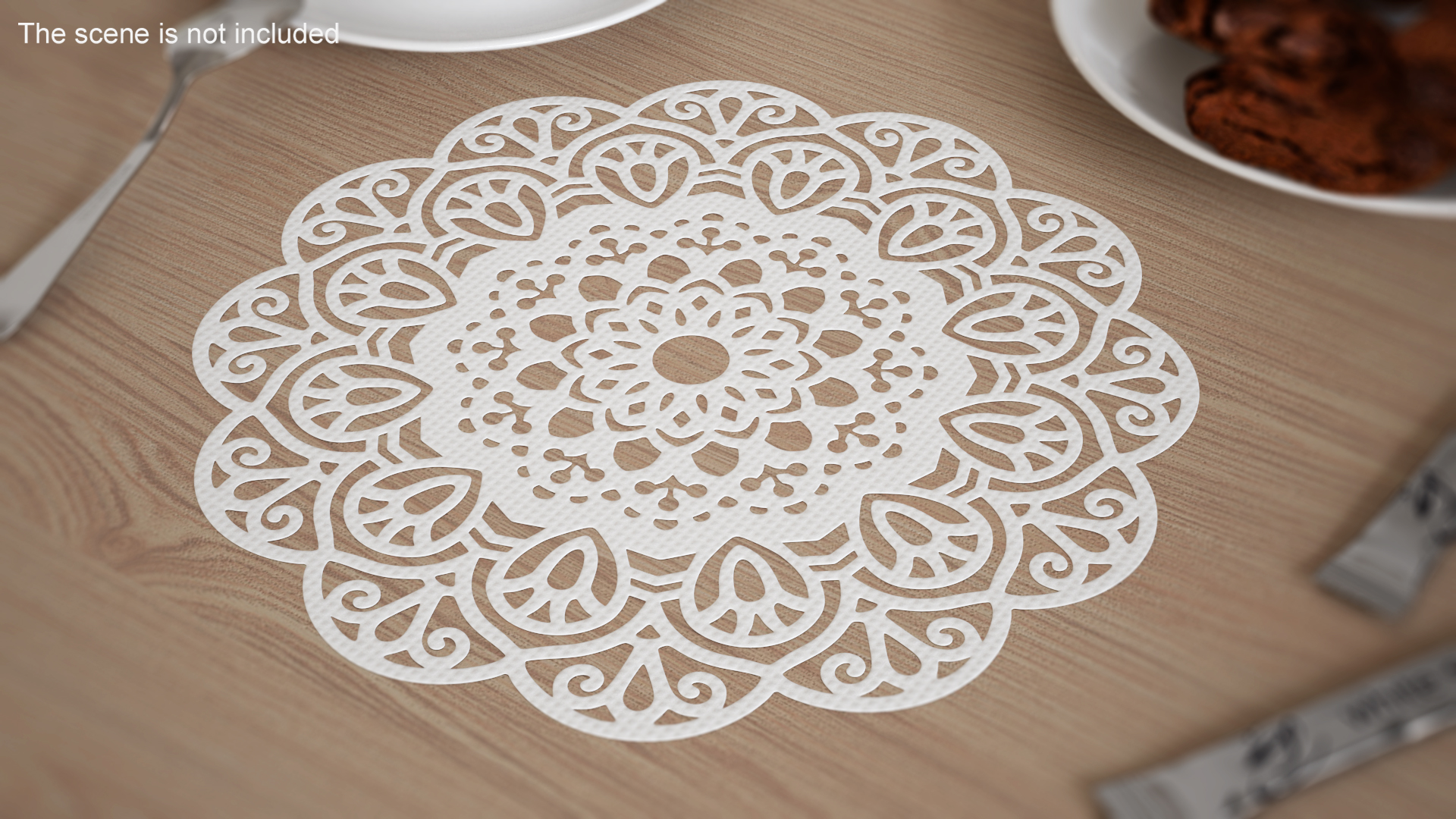 3D model Round Disposable Lace Paper Doilie White