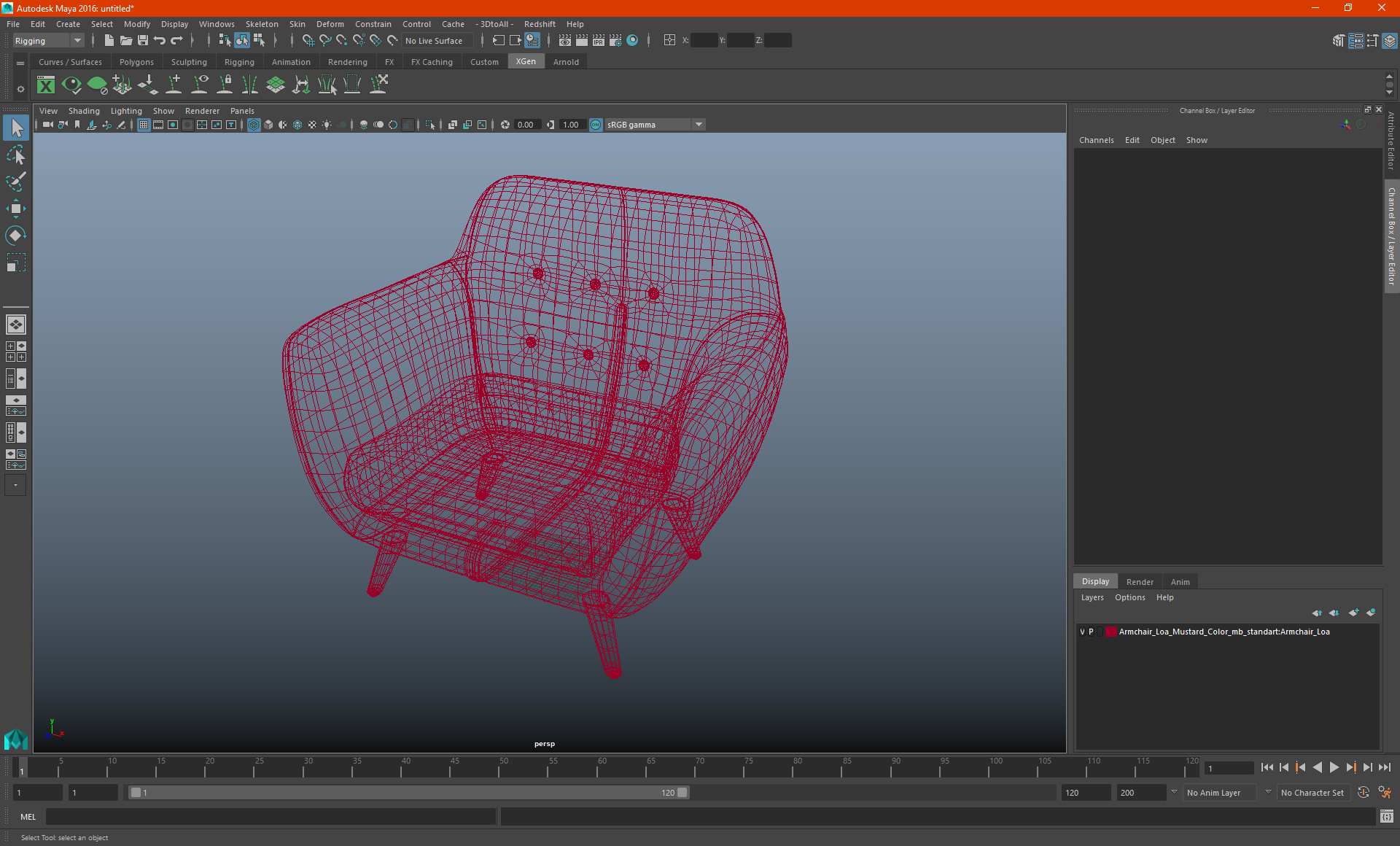 Comfy Armchair Grey 3D model