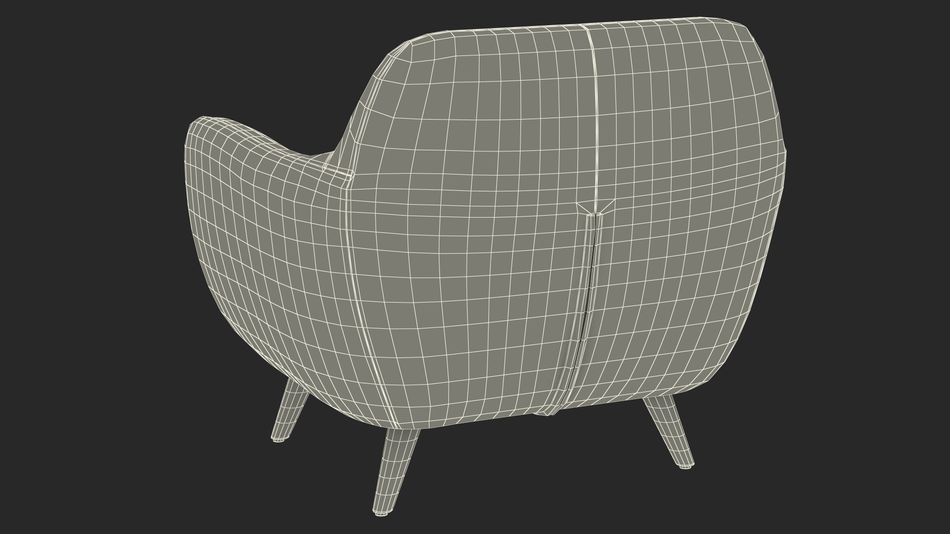 Comfy Armchair Grey 3D model