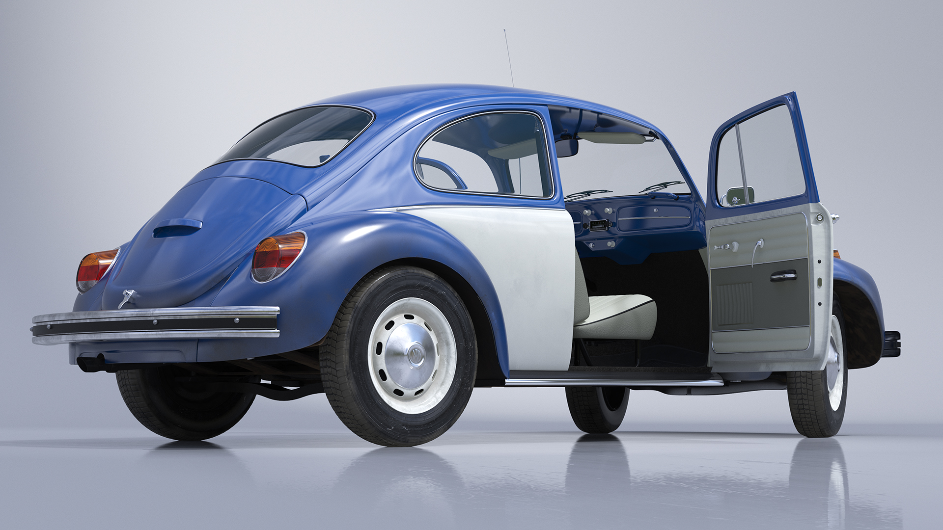 3D Iconic Volkswagen Beetle Rigged