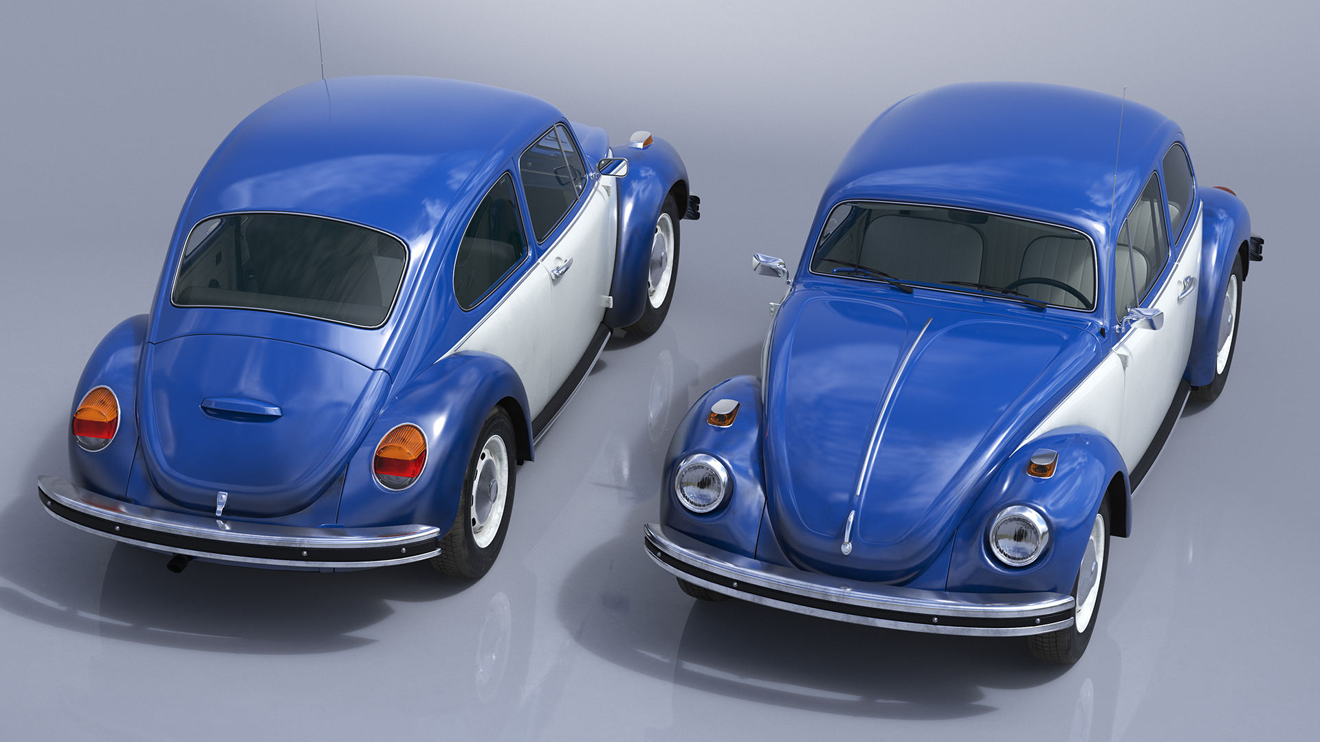 3D Iconic Volkswagen Beetle Rigged