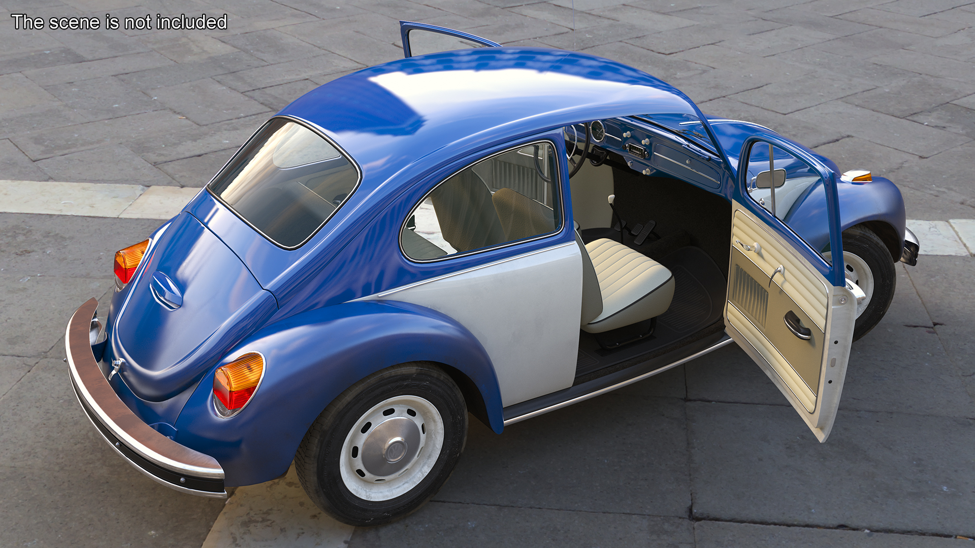 3D Iconic Volkswagen Beetle Rigged