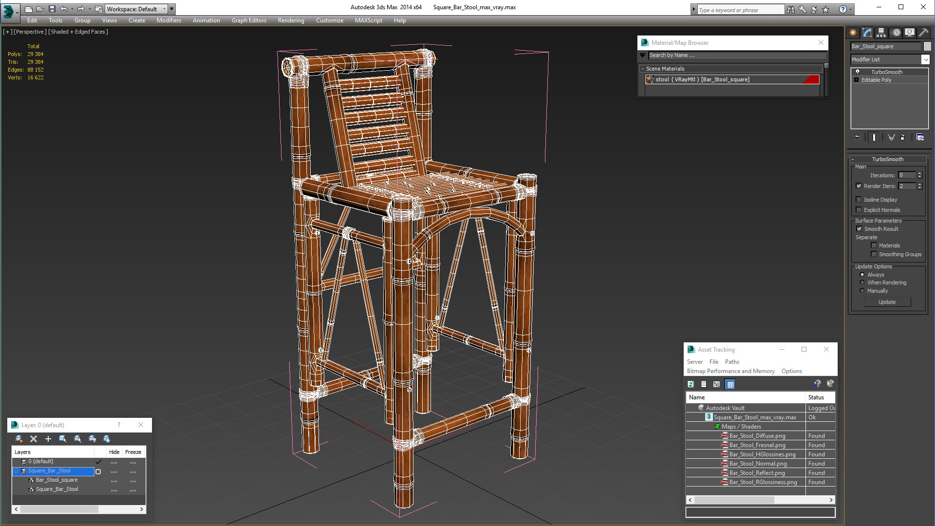 3D Square Bar Stool