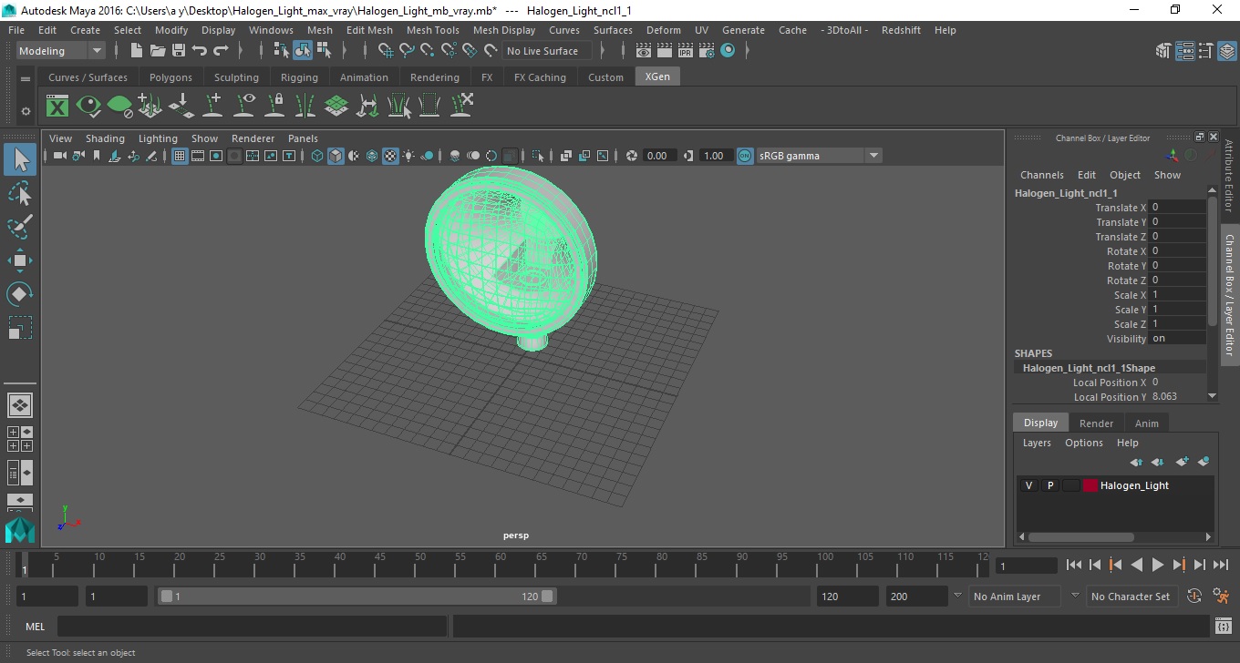 3D Halogen Light model