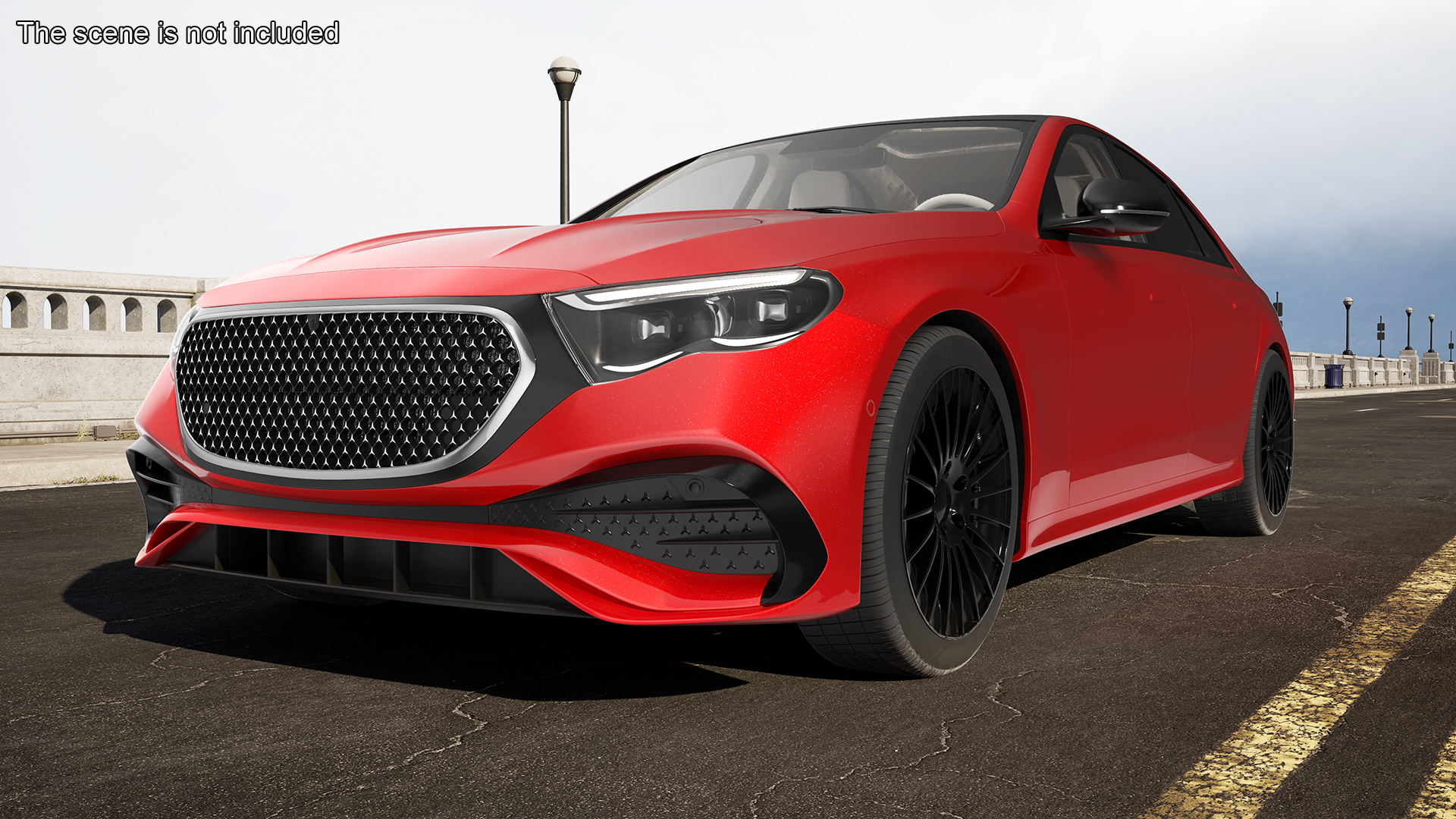 3D Luxury Red Sedan