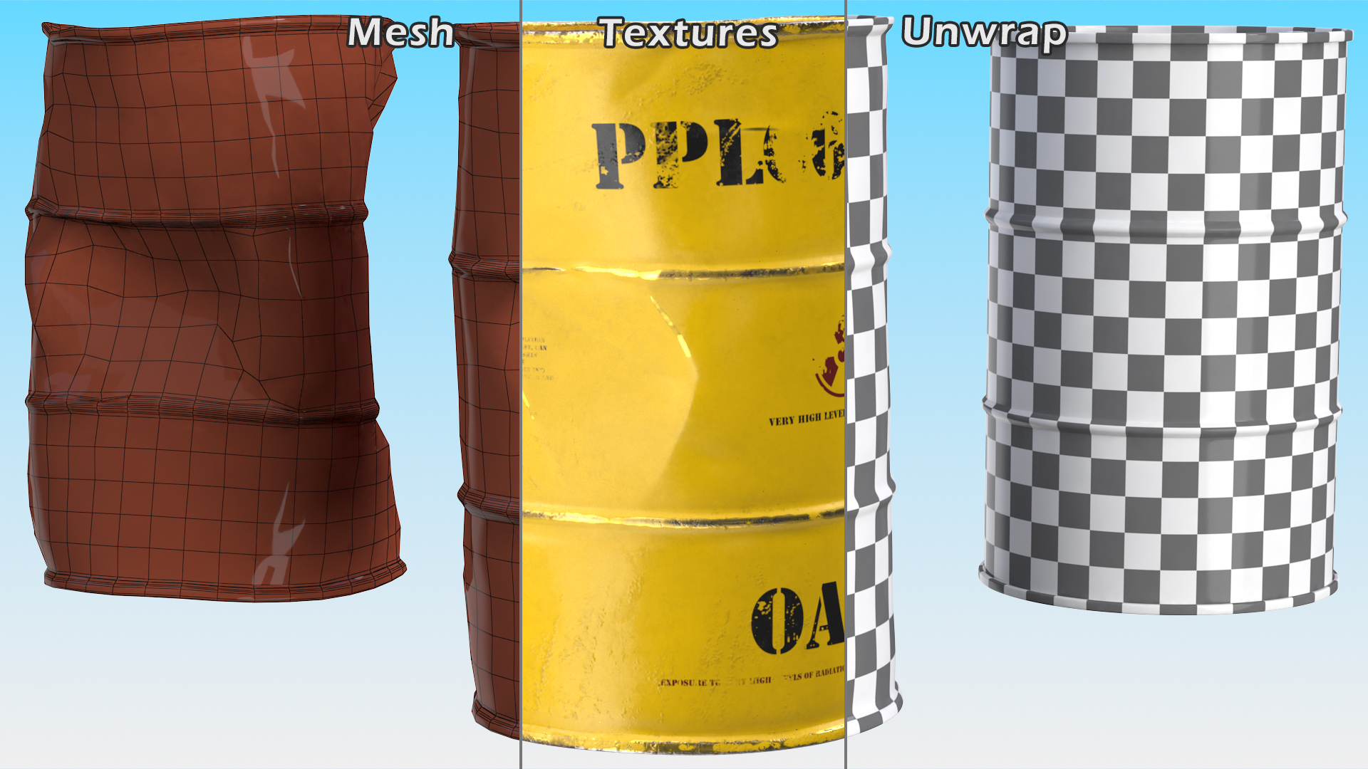 Radioactive Waste Barrels Set 3D model