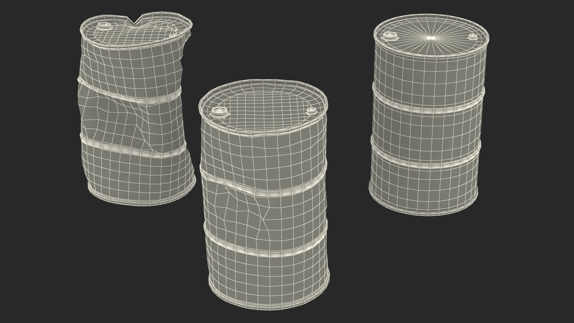 Radioactive Waste Barrels Set 3D model