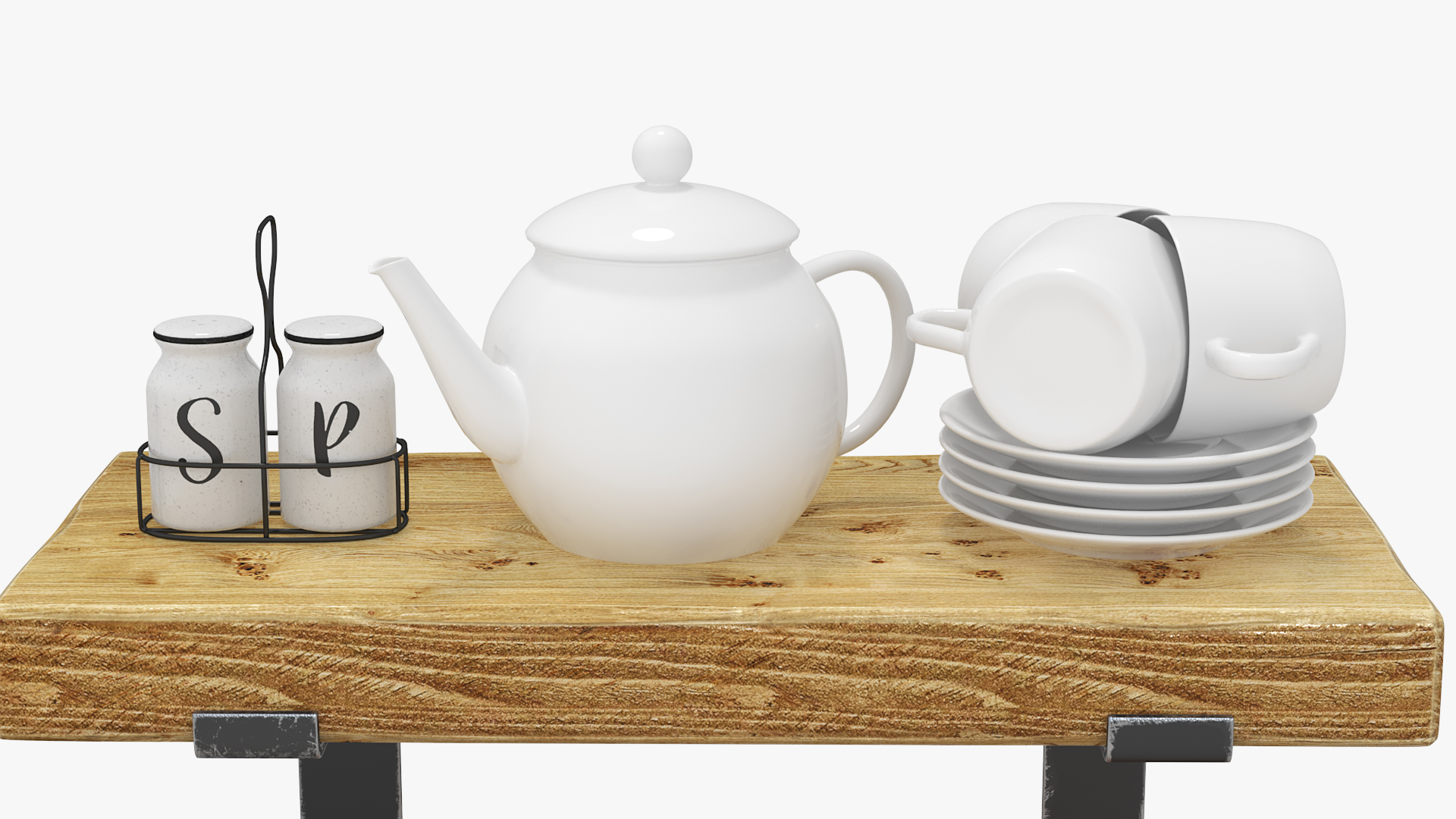 3D model Kitchen Shelf with Spice Rack and Kitchenware