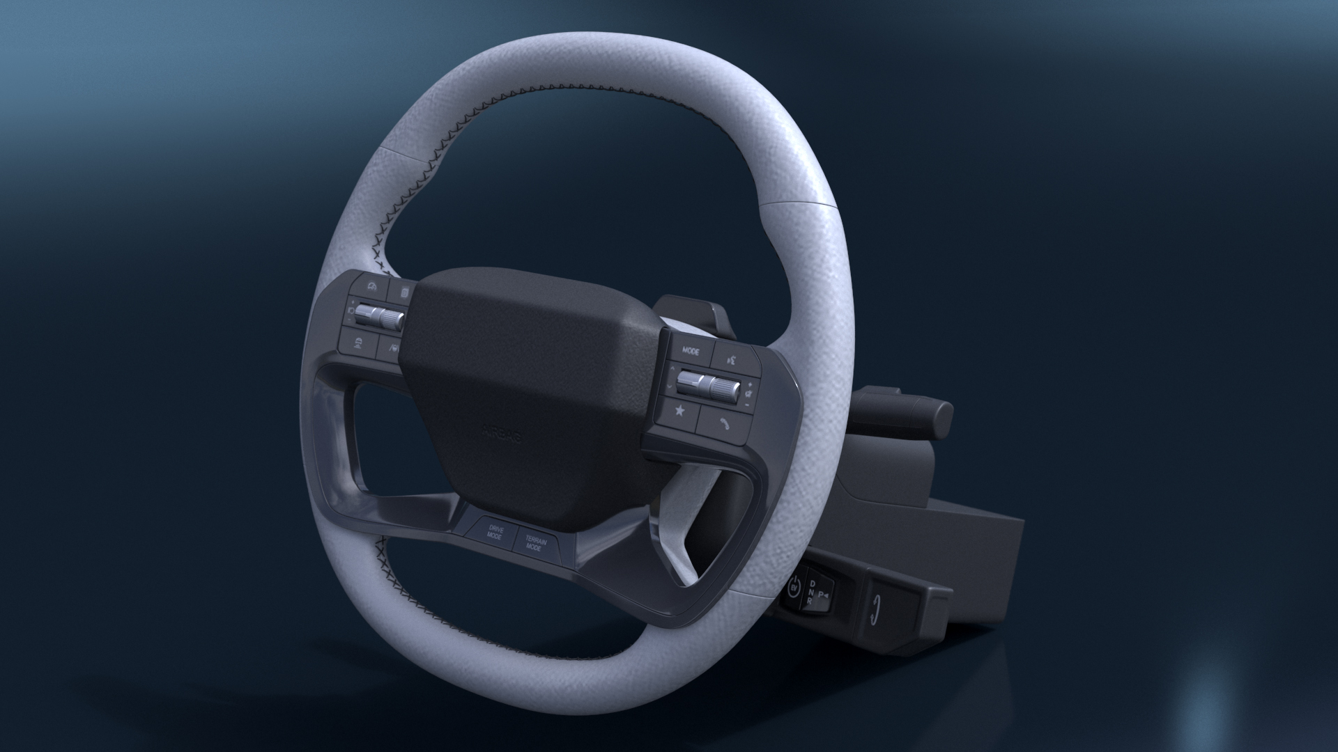 3D Steering Wheel with Controls model