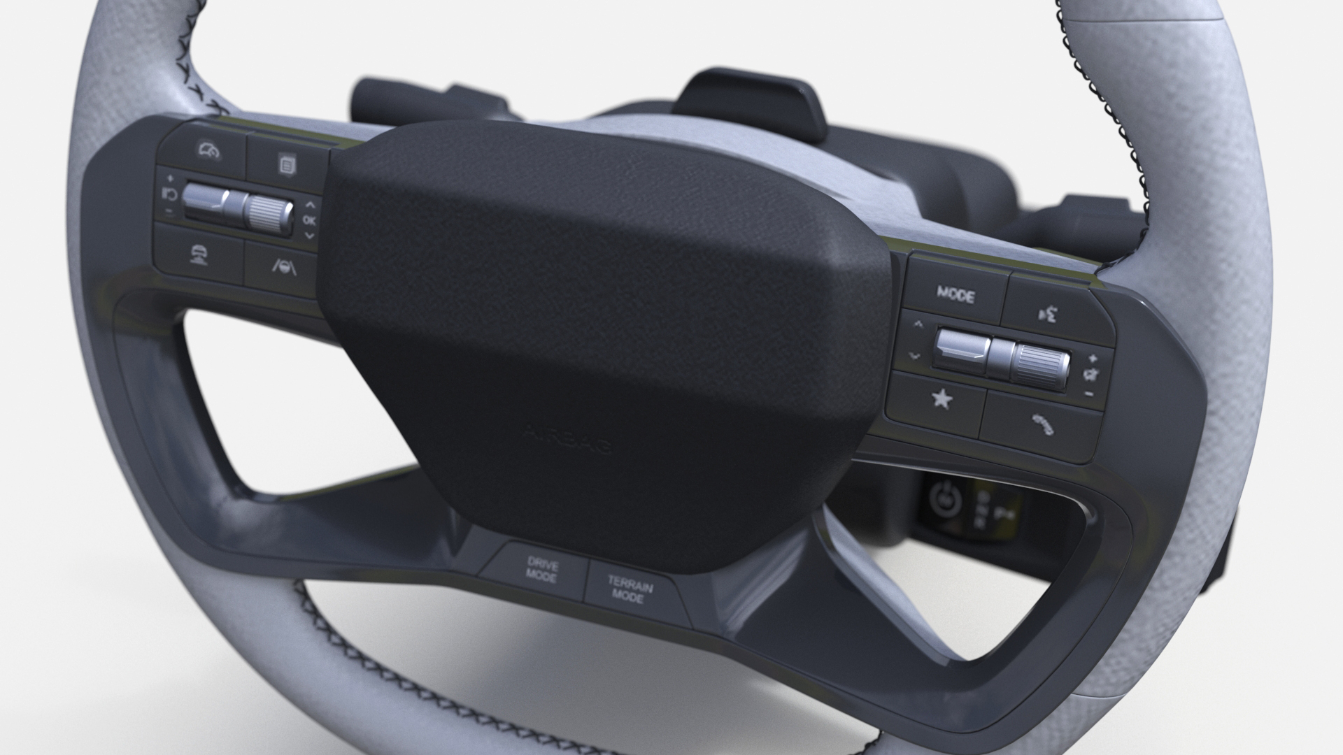 3D Steering Wheel with Controls model