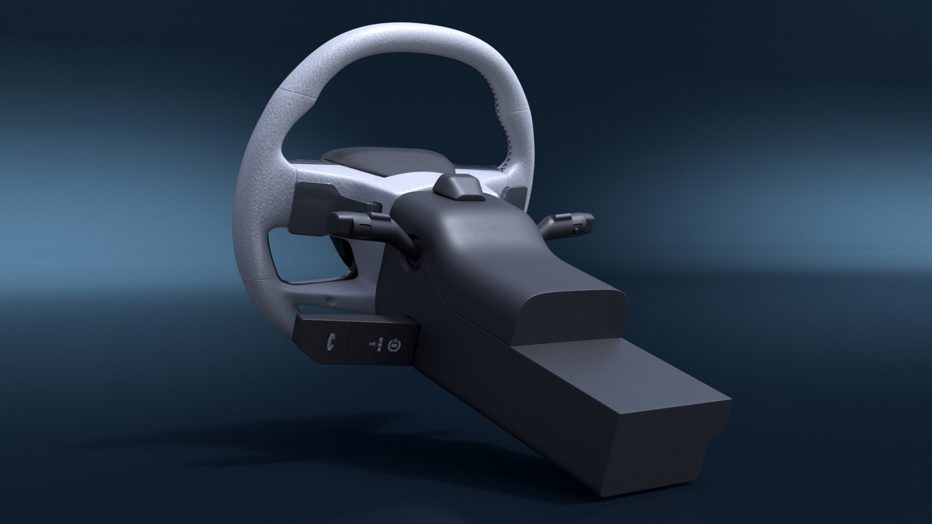 3D Steering Wheel with Controls model